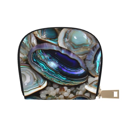 LNNIUK Abalone Geldbörse mit Perlmuttdruck, Kreditkartenhalter, Visitenkartenetui für Männer und Frauen, kompakte Größe für Erwachsene, Weiss/opulenter Garten, Einheitsgröße von LNNIUK