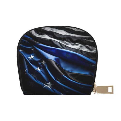 LNNIUK American Thin Blue Line Flag3 Print Wallet Credit Card Holder Business Card Case for Men Women Compact Size for Adults, Weiss/opulenter Garten, Einheitsgröße von LNNIUK
