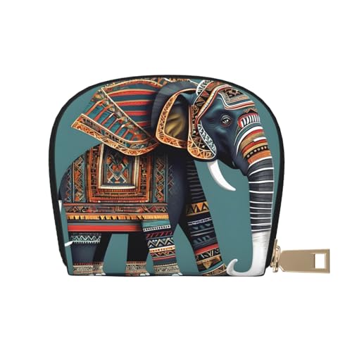 LNNIUK Azteken-Elefantenmuster, Geldbörse, Kreditkartenhalter, Visitenkartenetui für Männer und Frauen, kompakte Größe für Erwachsene, Weiss/opulenter Garten, Einheitsgröße von LNNIUK