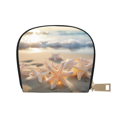 LNNIUK Beach Starfish1 Print Wallet Kreditkartenetui Visitenkartenetui für Männer Frauen Kompakte Größe für Erwachsene, Weiss/opulenter Garten, Einheitsgröße von LNNIUK