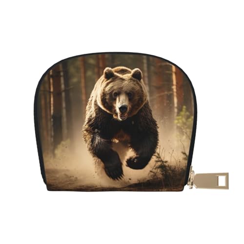 LNNIUK Bear Running3 Geldbörse mit Kreditkartenhalter, Visitenkartenetui für Männer und Frauen, kompakte Größe für Erwachsene, Weiss/opulenter Garten, Einheitsgröße von LNNIUK