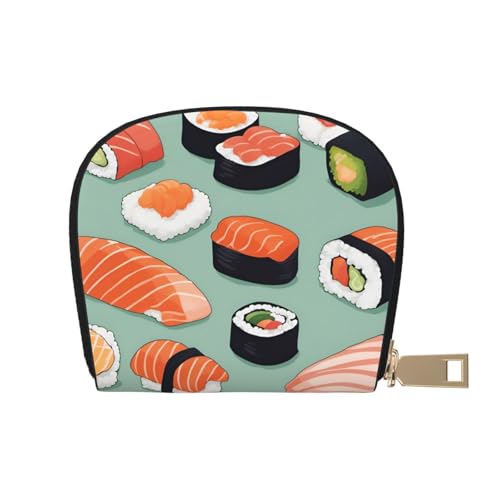 LNNIUK Delicious Sushi 1 Print Wallet Credit Card Holder Business Card Case for Men Women Compact Size for Adults, Weiss/opulenter Garten, Einheitsgröße von LNNIUK