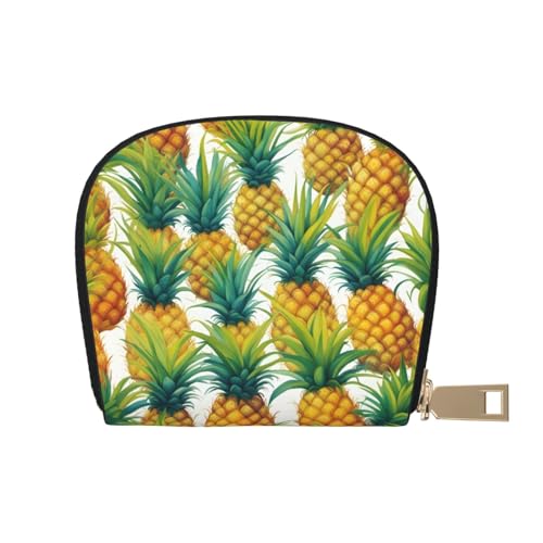 LNNIUK Exotic Tropical Ananas Print Wallet Credit Card Holder Business Card Case for Men Women Compact Size for Adults, Weiss/opulenter Garten, Einheitsgröße von LNNIUK
