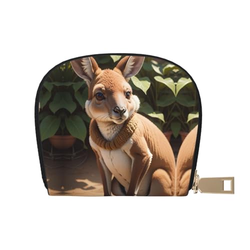 LNNIUK Funny for Kangaroo Zoo Print Wallet Credit Card Holder Business Card Case for Men Women Compact Size for Adults, Weiss/opulenter Garten, Einheitsgröße von LNNIUK