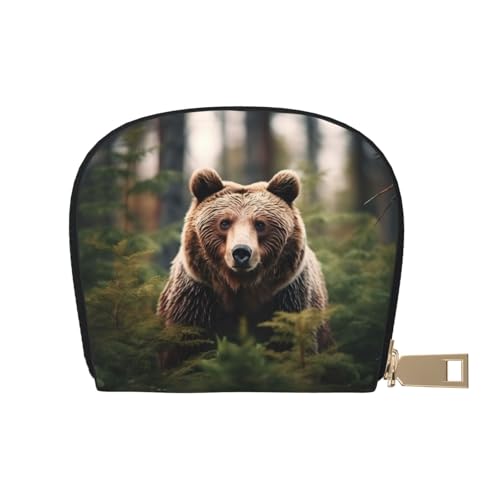 LNNIUK Geldbörse mit Bären-Motiv, Kreditkartenhalter, Visitenkartenetui für Männer und Frauen, kompakte Größe für Erwachsene, Weiss/opulenter Garten, Einheitsgröße von LNNIUK