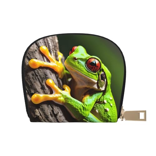 LNNIUK Geldbörse mit Baumfrosch-Motiv, Kreditkartenhalter, Visitenkartenetui für Männer und Frauen, kompakte Größe für Erwachsene, Weiss/opulenter Garten, Einheitsgröße von LNNIUK