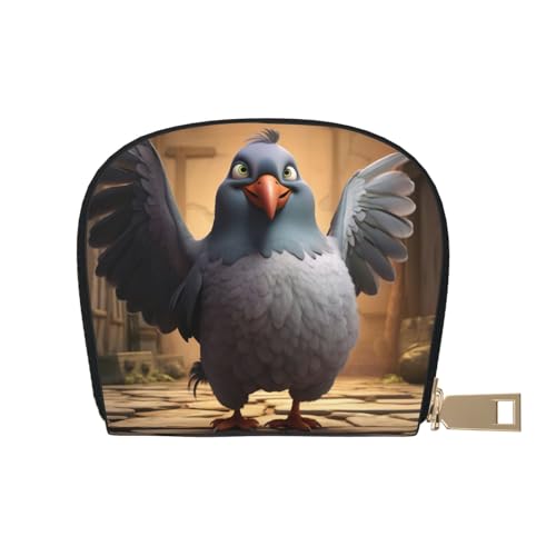 LNNIUK Geldbörse mit Cartoon-Taubenmotiv, Kreditkartenhalter, Visitenkartenetui für Männer und Frauen, kompakte Größe für Erwachsene, Weiss/opulenter Garten, Einheitsgröße von LNNIUK