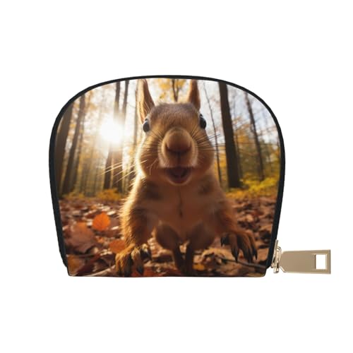 LNNIUK Geldbörse mit Eichhörnchen-Aufdruck, Kreditkartenhalter, Visitenkartenetui für Männer und Frauen, kompakte Größe für Erwachsene, Weiss/opulenter Garten, Einheitsgröße von LNNIUK