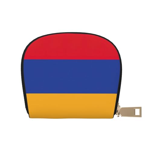 LNNIUK Geldbörse mit Flagge von Armenien, Kreditkartenhalter, Visitenkartenetui für Männer und Frauen, kompakte Größe für Erwachsene, Weiss/opulenter Garten, Einheitsgröße von LNNIUK