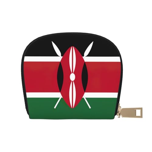 LNNIUK Geldbörse mit Flagge von Kenia, Kreditkartenhalter, Visitenkartenetui für Männer und Frauen, kompakte Größe für Erwachsene, Weiss/opulenter Garten, Einheitsgröße von LNNIUK