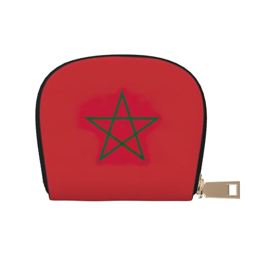 LNNIUK Geldbörse mit Flagge von Marokko, Kreditkartenhalter, Visitenkartenetui für Männer und Frauen, kompakte Größe für Erwachsene, Weiss/opulenter Garten, Einheitsgröße von LNNIUK