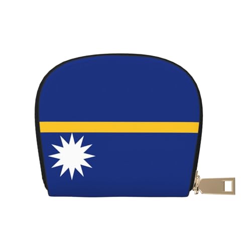LNNIUK Geldbörse mit Flagge von Nauru, Kreditkartenhalter, Visitenkartenetui für Männer und Frauen, kompakte Größe für Erwachsene, Weiss/opulenter Garten, Einheitsgröße von LNNIUK