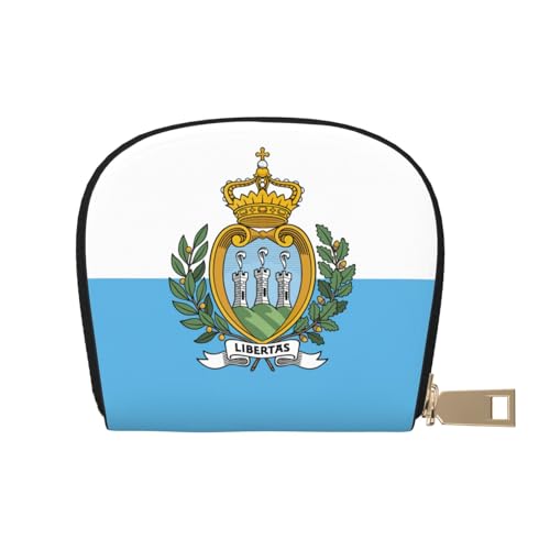 LNNIUK Geldbörse mit Flagge von San Marino, Kreditkartenhalter, Visitenkartenetui für Männer und Frauen, kompakte Größe für Erwachsene, Weiss/opulenter Garten, Einheitsgröße von LNNIUK