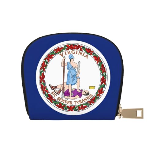 LNNIUK Geldbörse mit Flagge von Virginia, Kreditkartenhalter, Visitenkartenetui für Männer und Frauen, kompakte Größe für Erwachsene, Weiss/opulenter Garten, Einheitsgröße von LNNIUK