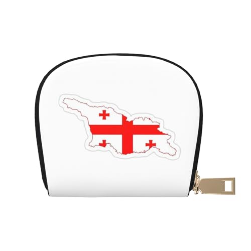 LNNIUK Geldbörse mit Flaggenkarte von Georgien, Kreditkartenhalter, Visitenkartenetui für Männer und Frauen, kompakte Größe für Erwachsene, Weiss/opulenter Garten, Einheitsgröße von LNNIUK