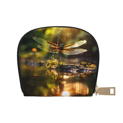 LNNIUK Geldbörse mit Libellen-Druck, Kreditkartenhalter, Visitenkartenetui für Männer und Frauen, kompakte Größe für Erwachsene, Weiss/opulenter Garten, Einheitsgröße von LNNIUK