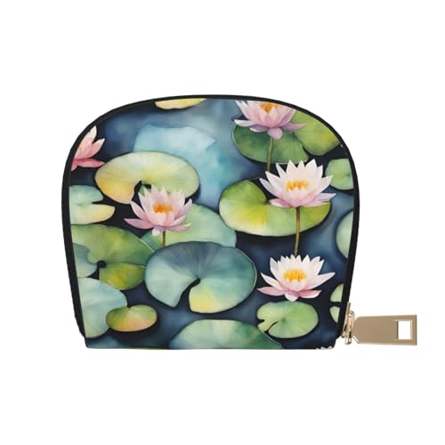 LNNIUK Geldbörse mit Lilienblöcken, Kreditkartenhalter, Visitenkartenetui für Männer und Frauen, kompakte Größe für Erwachsene, Schwarz, Weiss/opulenter Garten, Einheitsgröße von LNNIUK