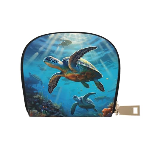 LNNIUK Geldbörse mit Meeresschildkrötenmuster, Kreditkartenhalter, Visitenkartenetui für Männer und Frauen, kompakte Größe für Erwachsene, Weiss/opulenter Garten, Einheitsgröße von LNNIUK