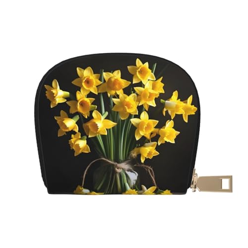 LNNIUK Geldbörse mit Narzissen-Druck, Kreditkartenhalter, Visitenkartenetui für Männer und Frauen, kompakte Größe für Erwachsene, Weiss/opulenter Garten, Einheitsgröße von LNNIUK