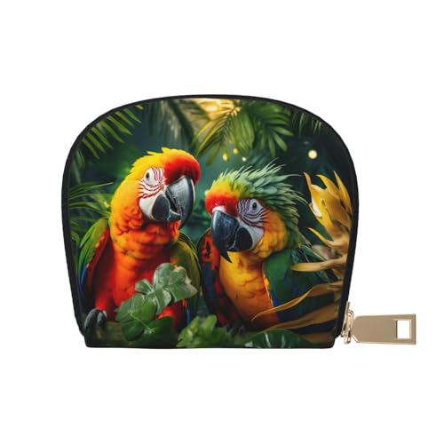 LNNIUK Geldbörse mit Papageien-Motiv, Kreditkartenhalter, Visitenkartenetui für Männer und Frauen, kompakte Größe für Erwachsene, Weiss/opulenter Garten, Einheitsgröße von LNNIUK