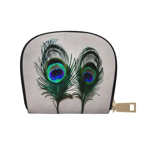 LNNIUK Geldbörse mit Pfauenfeder-Druck, Kreditkartenhalter, Visitenkartenetui für Männer und Frauen, kompakte Größe für Erwachsene, Weiss/opulenter Garten, Einheitsgröße von LNNIUK