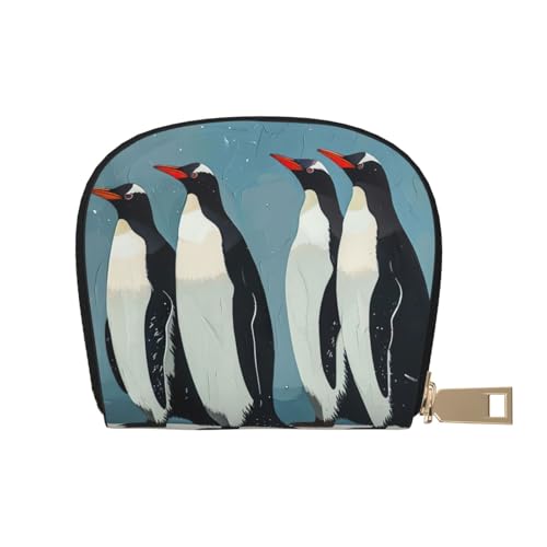 LNNIUK Geldbörse mit Pinguin-Druck, Kreditkartenhalter, Visitenkartenetui für Männer und Frauen, kompakte Größe für Erwachsene, Weiss/opulenter Garten, Einheitsgröße von LNNIUK