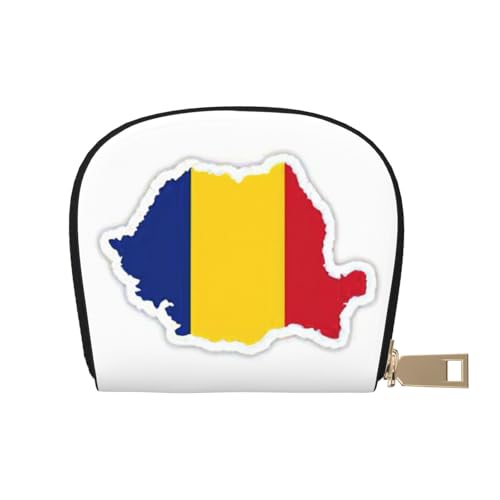 LNNIUK Geldbörse mit Rumänien-Flagge, Kartenhalter, Visitenkartenetui für Männer und Frauen, kompakte Größe für Erwachsene, Weiss/opulenter Garten, Einheitsgröße von LNNIUK