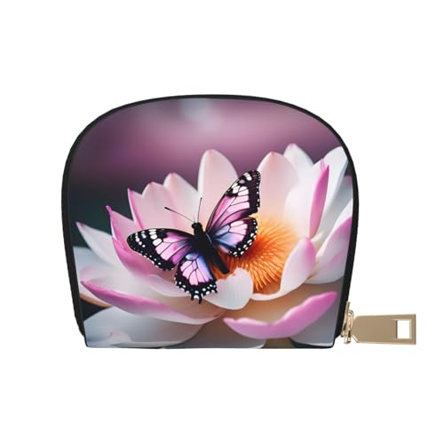 LNNIUK Geldbörse mit Schmetterlings-Aufdruck, Kreditkartenhalter, Visitenkartenetui für Männer und Frauen, kompakte Größe für Erwachsene, Weiss/opulenter Garten, Einheitsgröße von LNNIUK