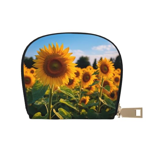LNNIUK Geldbörse mit Sonnenblumen-Motiv, Kreditkartenhalter, Visitenkartenetui für Männer und Frauen, kompakte Größe für Erwachsene, Weiss/opulenter Garten, Einheitsgröße von LNNIUK