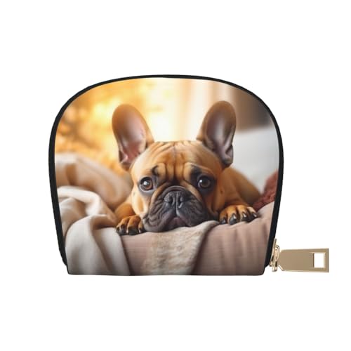LNNIUK Geldbörse mit Tiermotiv, französische Bulldogge, Kreditkartenhalter, Visitenkartenetui für Männer und Frauen, kompakte Größe für Erwachsene, Weiss/opulenter Garten, Einheitsgröße von LNNIUK