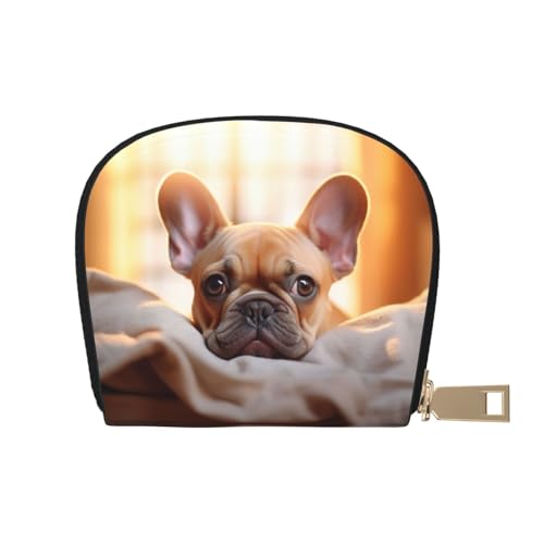 LNNIUK Geldbörse mit Tiermotiv, französische Bulldogge, Kreditkartenhalter, Visitenkartenetui für Männer und Frauen, kompakte Größe für Erwachsene, Weiss/opulenter Garten, Einheitsgröße von LNNIUK