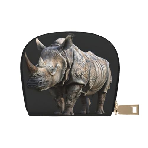 LNNIUK Geldbörse mit Tiernashorn-Druck, Kreditkartenhalter, Visitenkartenetui für Männer und Frauen, kompakte Größe für Erwachsene, Weiss/opulenter Garten, Einheitsgröße von LNNIUK