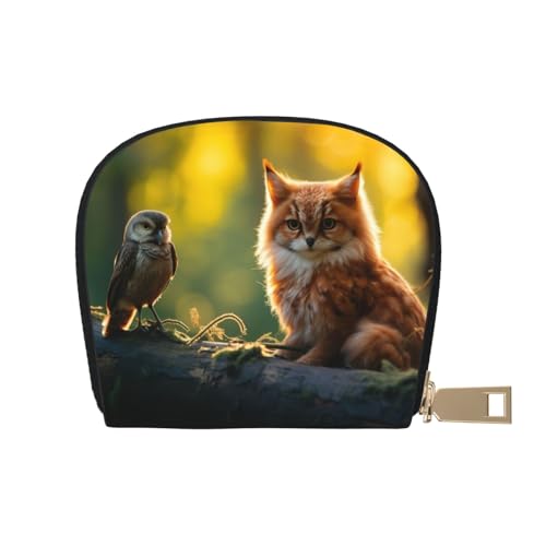 LNNIUK Geldbörse mit Vogelfuchs-Aufdruck, Kreditkartenhalter, Visitenkartenetui für Männer und Frauen, kompakte Größe für Erwachsene, Weiss/opulenter Garten, Einheitsgröße von LNNIUK