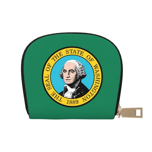LNNIUK Geldbörse mit Washington-Flagge, Kreditkartenhalter, Visitenkartenetui für Männer und Frauen, kompakte Größe für Erwachsene, Weiss/opulenter Garten, Einheitsgröße von LNNIUK