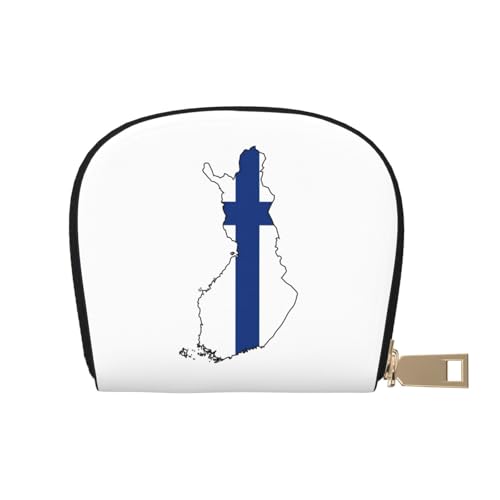 LNNIUK Geldbörse mit finnischer Flagge, Kartenhalter, Visitenkartenetui für Männer und Frauen, kompakte Größe für Erwachsene, Weiss/opulenter Garten, Einheitsgröße von LNNIUK