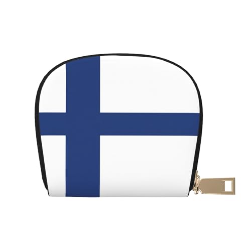 LNNIUK Geldbörse mit finnischer Flagge, Kreditkartenhalter, Visitenkartenetui für Männer und Frauen, kompakte Größe für Erwachsene, Weiss/opulenter Garten, Einheitsgröße von LNNIUK