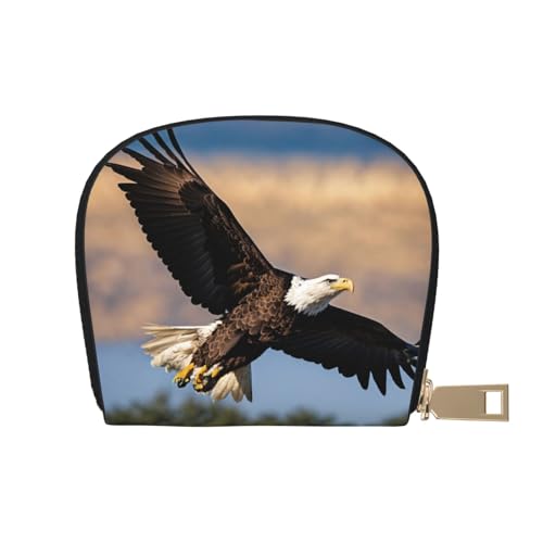 LNNIUK Geldbörse mit fliegendem Adlermotiv, Kreditkartenhalter, Visitenkartenetui für Männer und Frauen, kompakte Größe für Erwachsene, Weiss/opulenter Garten, Einheitsgröße von LNNIUK