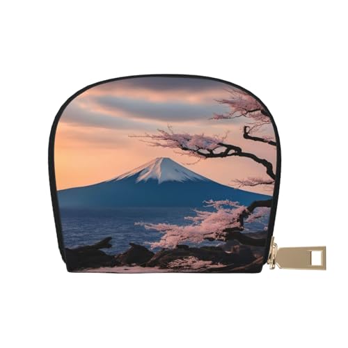 LNNIUK Geldbörse mit japanischem Fuji-Landschaftsdruck, Kreditkartenhalter, Visitenkartenetui für Männer und Frauen, kompakte Größe für Erwachsene, Weiss/opulenter Garten, Einheitsgröße von LNNIUK