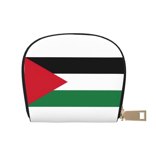 LNNIUK Geldbörse mit palästinensischer Flagge, Kreditkartenhalter, Visitenkartenetui für Männer und Frauen, kompakte Größe für Erwachsene, Weiss/opulenter Garten, Einheitsgröße von LNNIUK