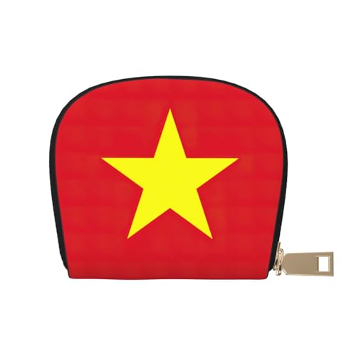 LNNIUK Geldbörse mit vietnamesischer Flagge, Kreditkartenhalter, Visitenkartenetui für Männer und Frauen, kompakte Größe für Erwachsene, Weiss/opulenter Garten, Einheitsgröße von LNNIUK
