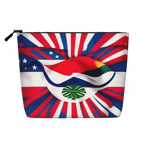 LNNIUK Make-up-Tasche mit Costa-Rica-Flaggen-Druck, Geldbörse, Reißverschluss, Kosmetiktasche, groß, Reise-Make-up-Organizer aus Segeltuch, Schwarz, Einheitsgröße von LNNIUK