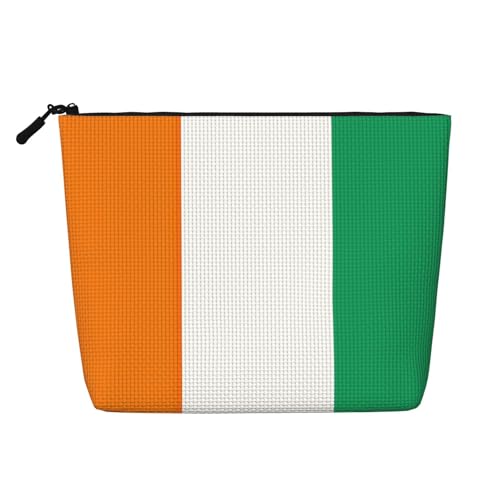 LNNIUK Make-up-Tasche mit Flagge der Elfenbeinküste für Geldbörse, Reißverschluss, Kosmetiktasche, groß, Reise-Make-up-Organizer aus Segeltuch, Schwarz, Einheitsgröße von LNNIUK