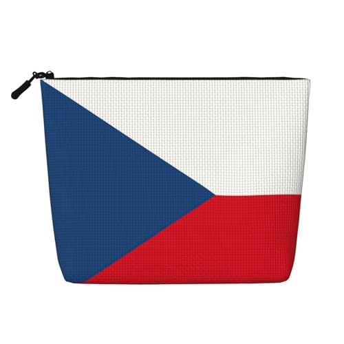 LNNIUK Make-up-Tasche mit Flagge der Tschechischen Republik für Geldbörse, Reißverschluss, Kosmetiktasche, groß, Reise-Make-up-Organizer aus Segeltuch, Schwarz, Einheitsgröße von LNNIUK