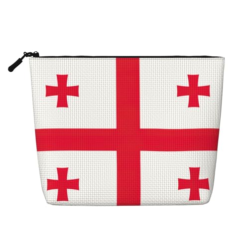 LNNIUK Make-up-Tasche mit Georgia-Aufdruck für Geldbörse, Reißverschluss, Kosmetiktasche, groß, Reise-Make-up-Organizer aus Segeltuch, Schwarz, Einheitsgröße von LNNIUK