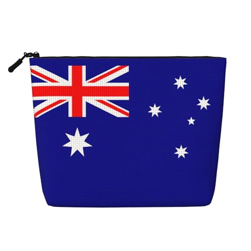 LNNIUK Make-up-Tasche mit australischer Flagge, für Geldbörse, Reißverschluss, Kosmetiktasche, groß, Reise-Make-up-Organizer aus Segeltuch, Schwarz, Einheitsgröße von LNNIUK