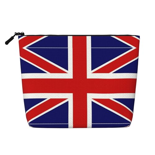 LNNIUK Make-up-Tasche mit englischer Flagge, Reißverschluss, Kosmetiktasche, groß, Reise-Make-up-Organizer, Schwarz, Einheitsgröße von LNNIUK