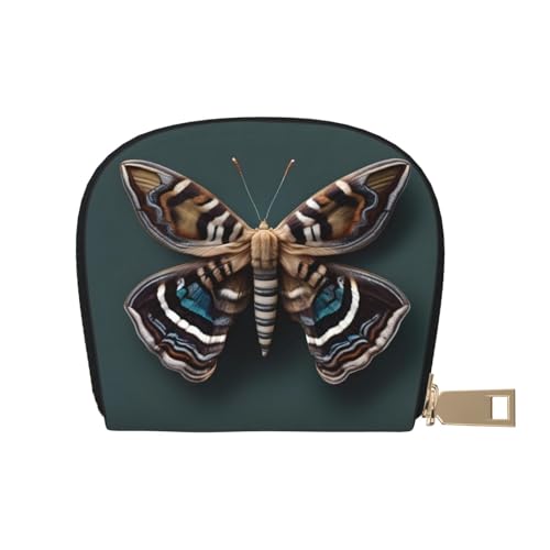 LNNIUK Schöne Geldbörse mit Mottenaufdruck, Kreditkartenhalter, Visitenkartenetui für Männer und Frauen, kompakte Größe für Erwachsene, Weiss/opulenter Garten, Einheitsgröße von LNNIUK