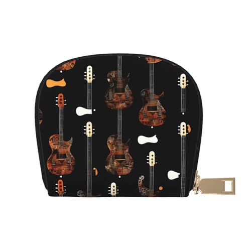 LNNIUK Visitenkartenetui mit Kunstgitarre, bedruckt, für Herren und Damen, kompakte Größe für Erwachsene, Weiss/opulenter Garten, Einheitsgröße von LNNIUK