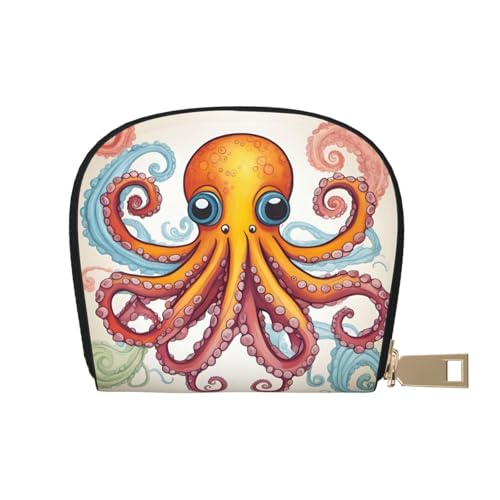 LNNIUK Visitenkartenetui mit Tintenfisch-Druck, für Herren und Damen, kompakte Größe für Erwachsene, Weiss/opulenter Garten, Einheitsgröße von LNNIUK