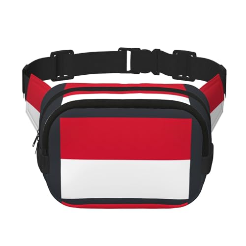 Modische Gürteltasche mit Flagge von Monaco, für Damen, für Reisen, Laufen, Schwarz, Einheitsgröße von LNNIUK